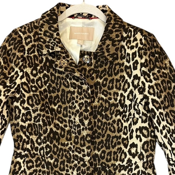 Banana Republic Women’s Honey Gold Leopard Print Coat Size XS - Picture 7 of 12